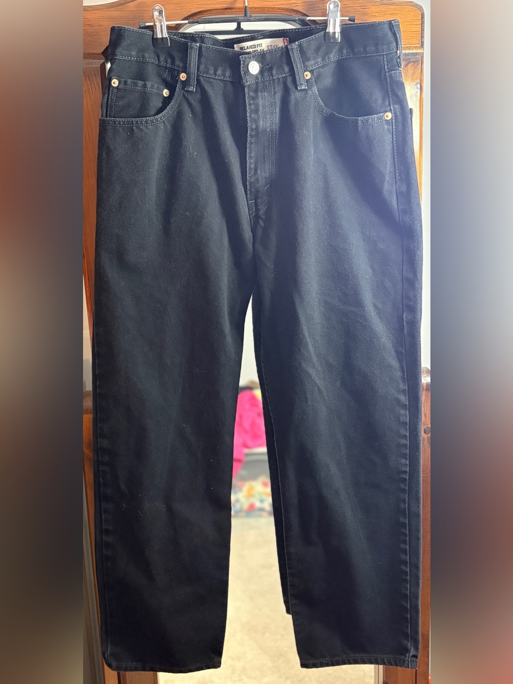 Levi's 550 Relaxed Fit Y2K Tapered Leg Jeans Solid in Black Size W34 L30
